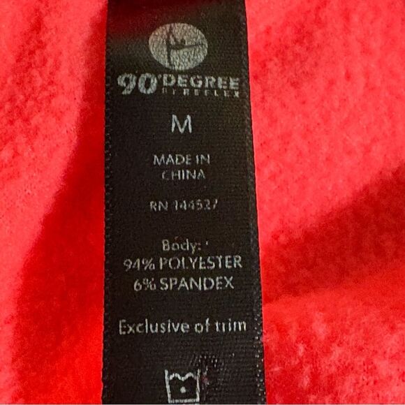 90 Degree By Reflex Hoodie Women’s M Pink Coral Sporty Full zip Pockets. - Picture 11 of 12